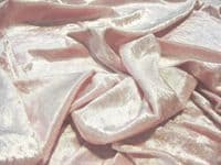 Crushed Velvet Velour Fabric Material - BABY PINK